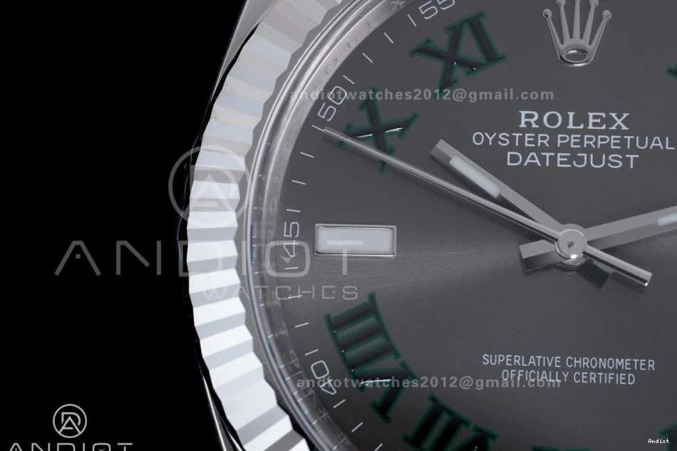 SS OnTrend on Best Datejust Gray Bracelet Roman Green 1:1 41 Clean SH 904L SS Steel 657 Edition Dial 0808